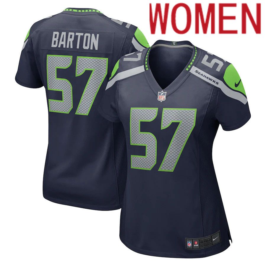 Women Seattle Seahawks 57 Cody Barton Nike College Navy Game NFL Jersey